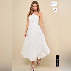 Lulus Strappy Open Back  White Dress